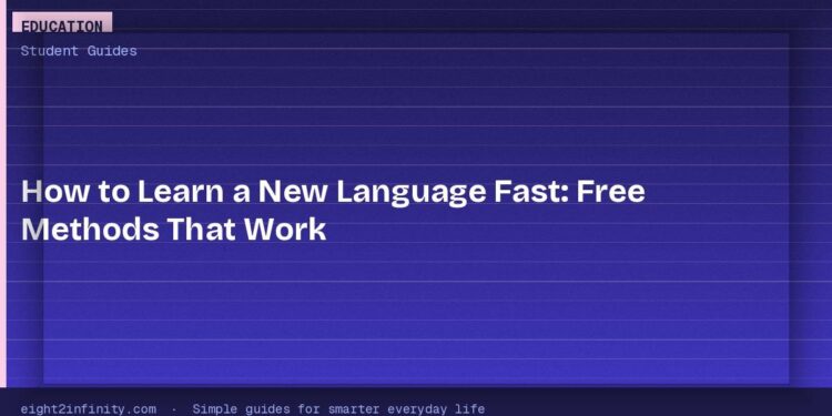 How to Learn a New Language Fast: Free Methods That Work 1 How to Learn a New Language Fast: Free Methods That Work