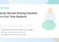 Study Abroad Packing Checklist for First-Time Students 10 A suitcase packed with study abroad essentials like documents, clothes, adapters, and a laptop.