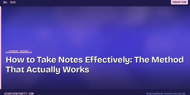 How to Take Notes Effectively: The Method That Actually Works 1 How to Take Notes Effectively: The Method That Actually Works