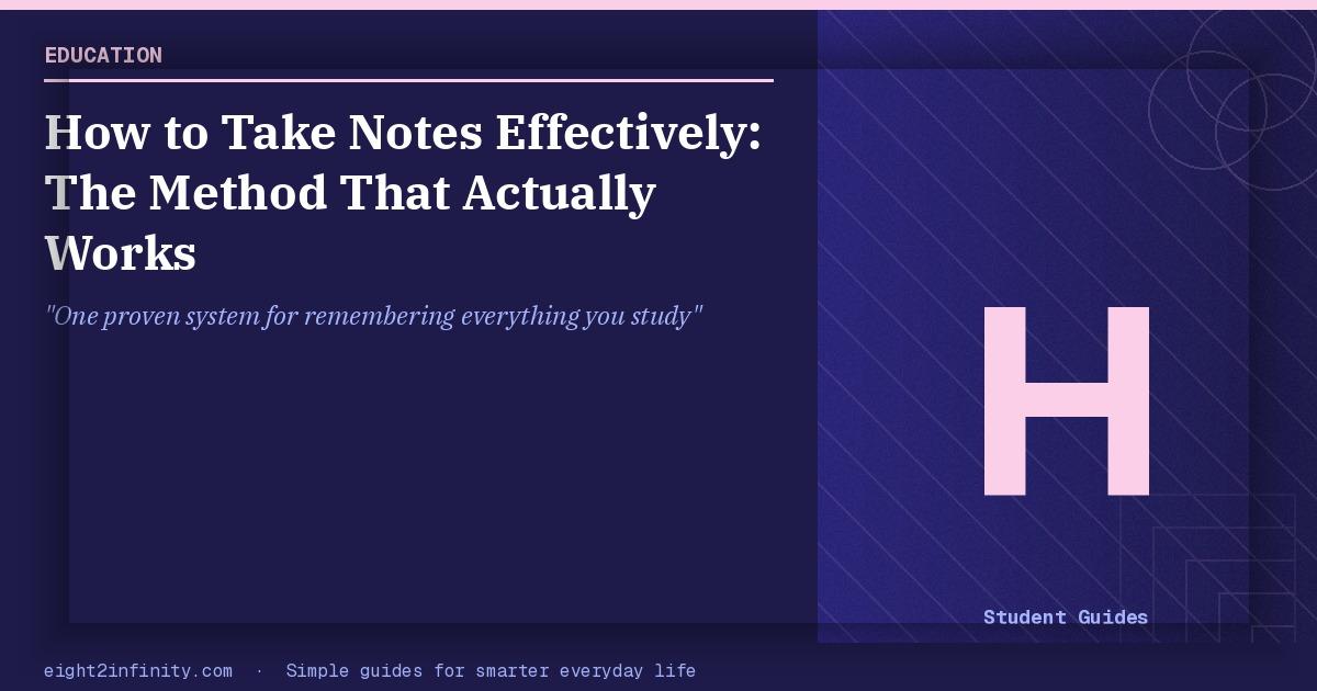How to Take Notes Effectively: The Method That Actually Works 2