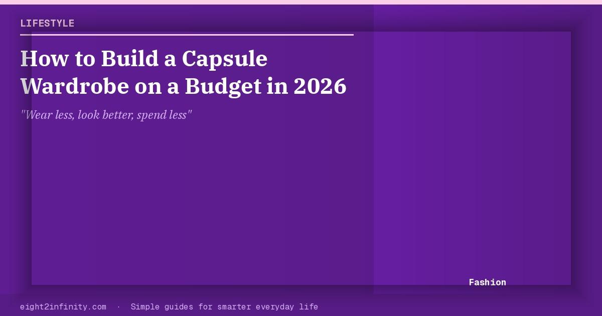 How to Build a Capsule Wardrobe on a Budget in 2026 2