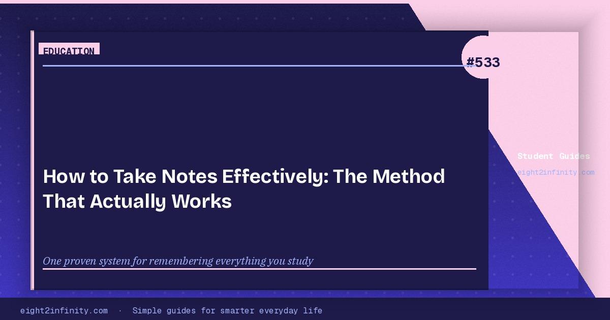 How to Take Notes Effectively: The Method That Actually Works 3