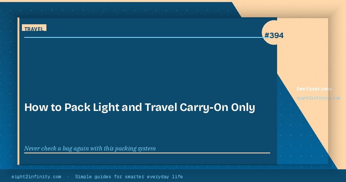 How to Pack Light and Travel Carry-On Only 3