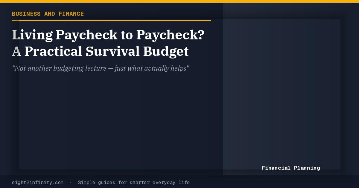 Living Paycheck to Paycheck? A Practical Survival Budget 2
