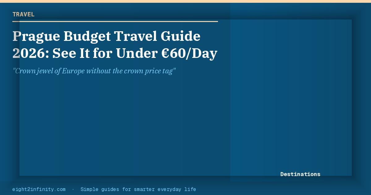 Prague Budget Travel Guide 2026: See It for Under €60/Day 2